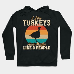 I Like Turkeys and Maybe Like 3 People - Gifts for Farmers design Hoodie